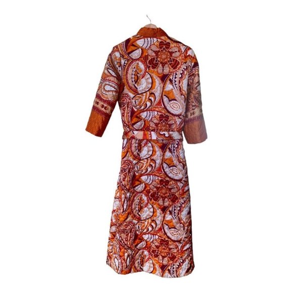 Vintage Loungees Oriental Quilted Belted Robe Housecoat 1960's I.Magnin RARE - Picture 2 of 16